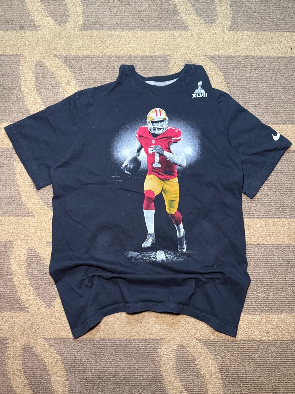 Nike Colin Kaepernick Super Bowl XLVII San Francisco 49ers T Shirt XL Black